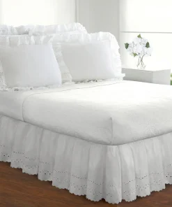 Fresh Ideas Lauren Heirloom Ruffled Eyelet 14-inch Drop Bedskirt