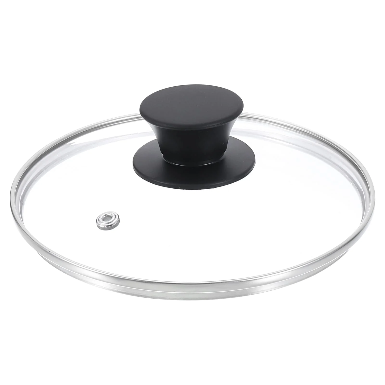 1 Pcs Universal Lid for Pot Cookware, Replacement Glass Pan Lids - Clear, Black