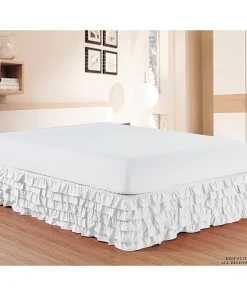 Elegant Comfort Luxurious Premium Quality Wrinkle and Fade Resistant Multi-Ruffle Bed Skirt - 15inch Drop