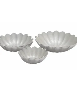Elegant Aluminum Fluted Bowl Set Of 3