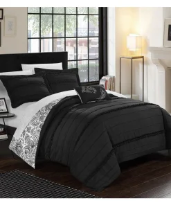 Chic Home Atticus Black Duvet Cover 4 Piece Set