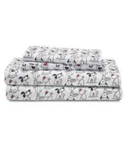 Elite Home Products Microfiber Print Sheet Set - Give A Dog A Bone