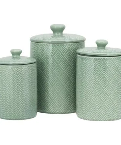 10 Strawberry Street Marquis 3 Piece Canister Set, Blue