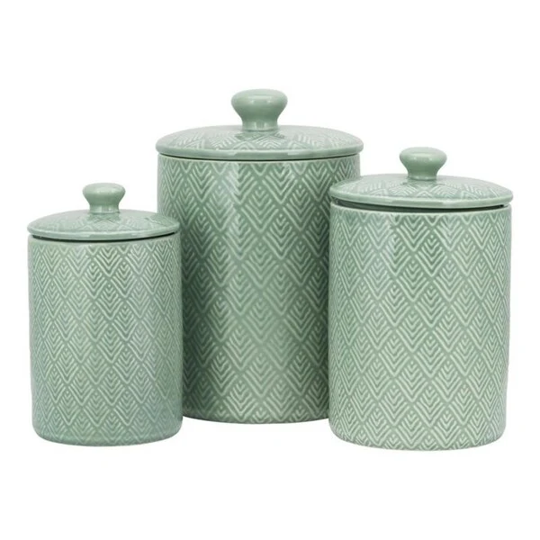 10 Strawberry Street Marquis 3 Piece Canister Set, Blue