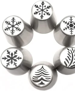 6 Pack Christmas Nozzles Set Christmas Flower Frosting Tips Nozzles