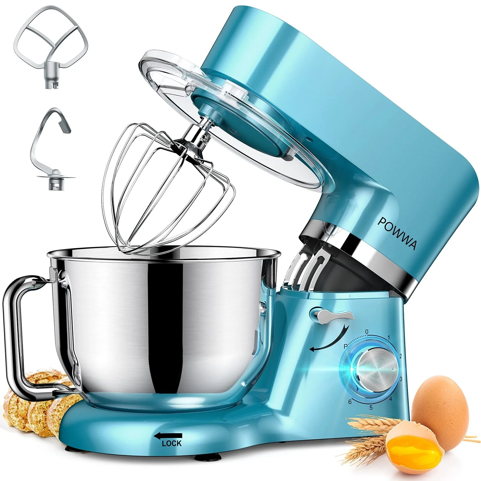 7.5 QT Electric Mixer, 6+P Speed 660W Household Tilt-Head Kitchen Food Mixers with Whisk for Baking, Cake, Cookie, Kneading