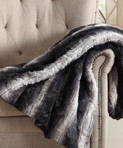 Christian Siriano NY® 60 x 70 Oversized Black Ombre Faux Fur Filled Throw