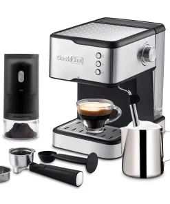 Espresso Coffee Machine 20 Bar with Milk Frother Wand No-Leaking - 11 X 8.7 X 11.8 inchs(LXWXH)