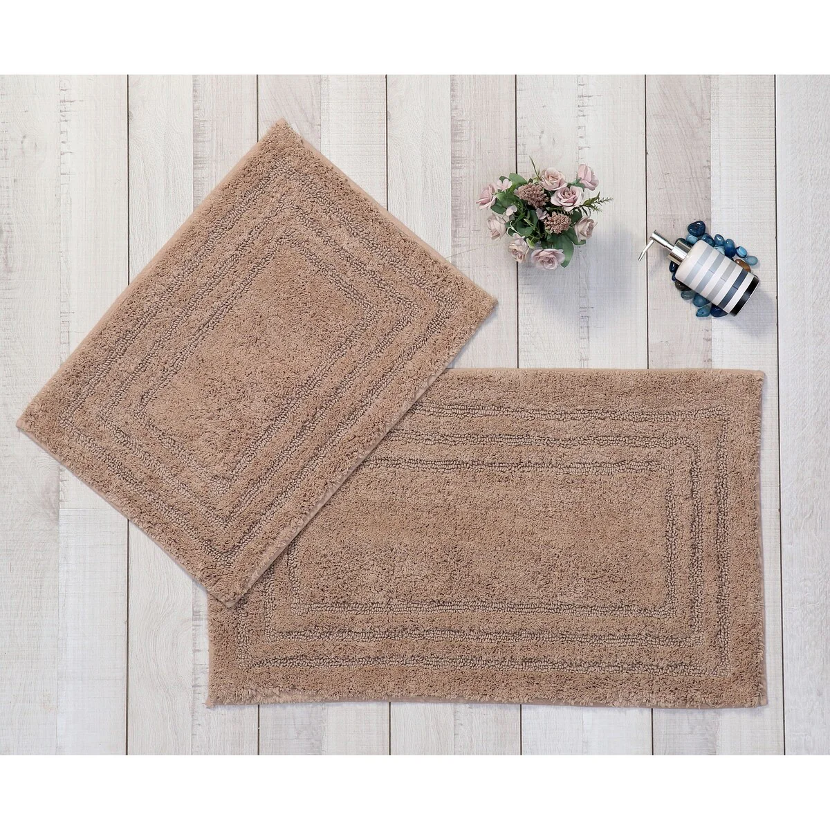 Better Trends Ava Collection 100% Cotton 2 Piece Bath Rug Set