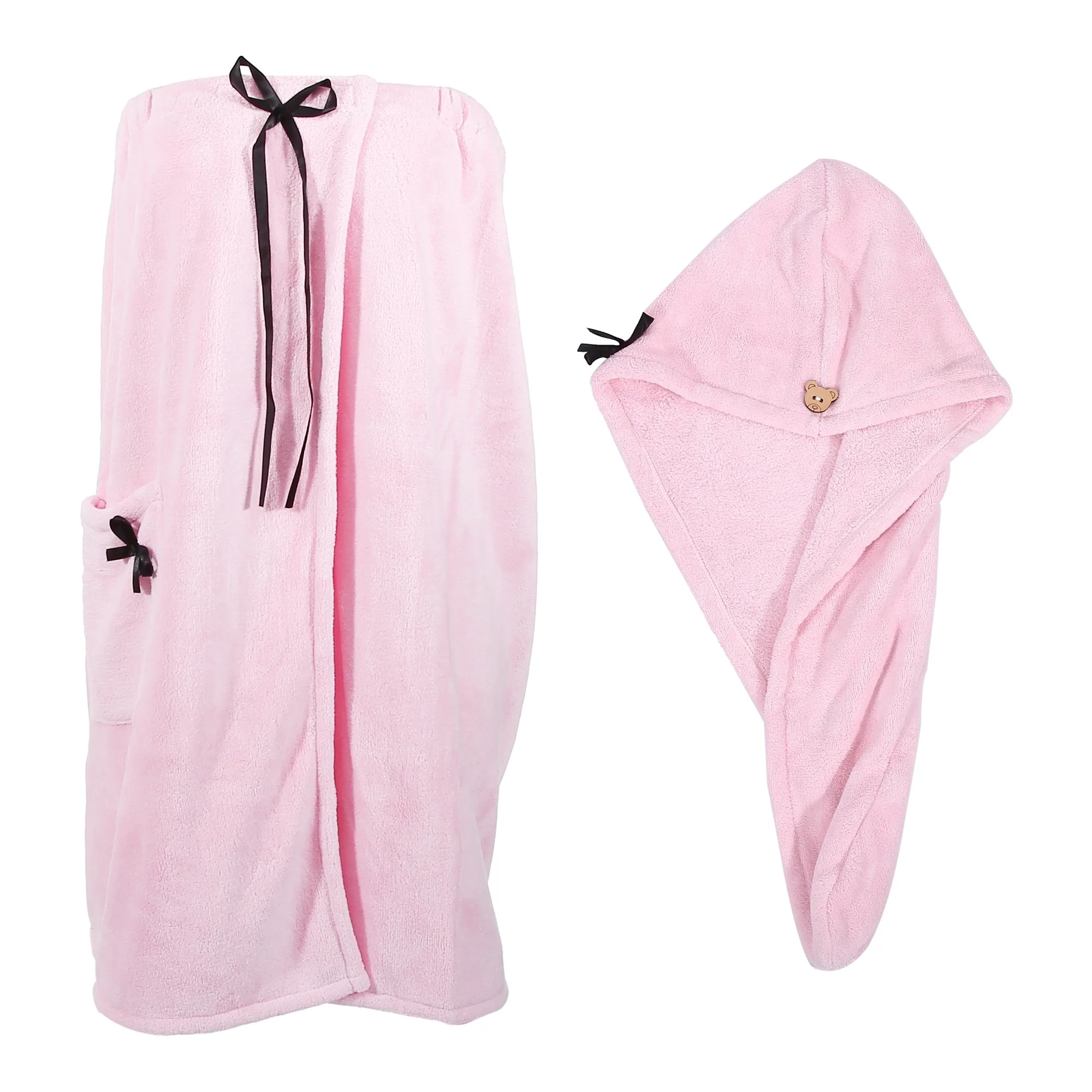 1 Set Bath Wrap Towel with Hair Towel Wrap for Women Shower 28.4" Length