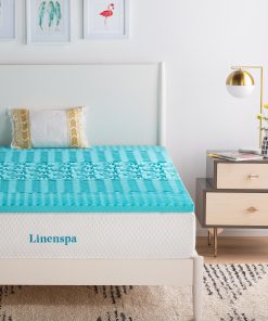 Linenspa Essentials 2 & 3 inch Zoned Gel Memory Foam Mattress Topper - Blue