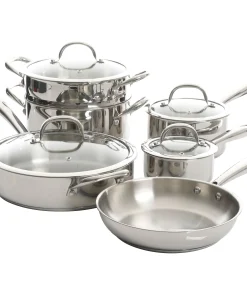 Kenmore Elite Devon 10 Piece Heavy Gauge Stainless Steel Cookware Set