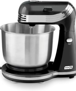 Dash Stand Mixer (Electric Mixer for Everyday Use): 6 Speed Stand Mixer with 3 Quart Stainless Steel Mixing Bowl, Dough Hooks & Mixer Beaters for Dressings, Frosting, Meringues & More - Aqua