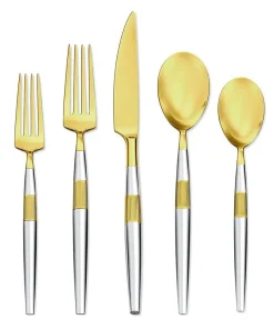 Argent Orfèvres™ Maris Partial Gold - 5 Piece Place Setting, 18/10, 24kt