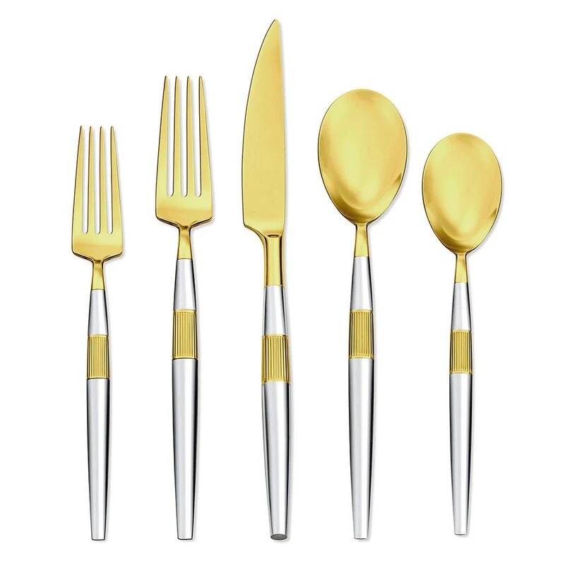 Argent Orfèvres™ Maris Partial Gold - 5 Piece Place Setting, 18/10, 24kt