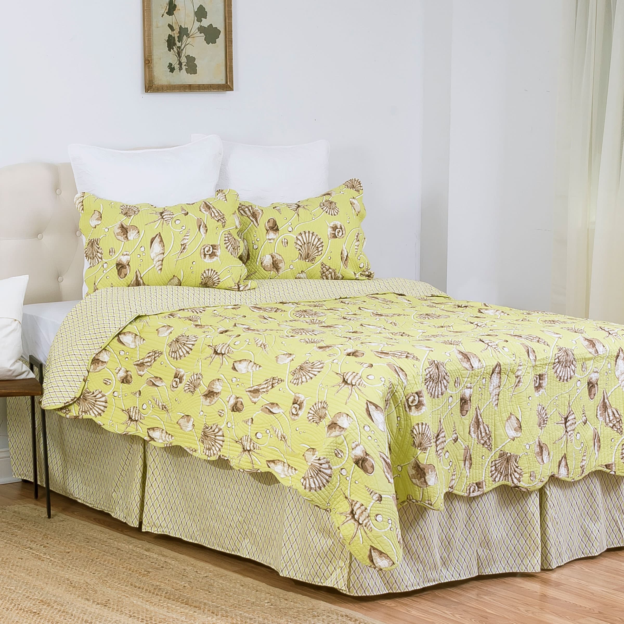 Calypso Shells Queen Bed Skirt Drop Length: 18 inches