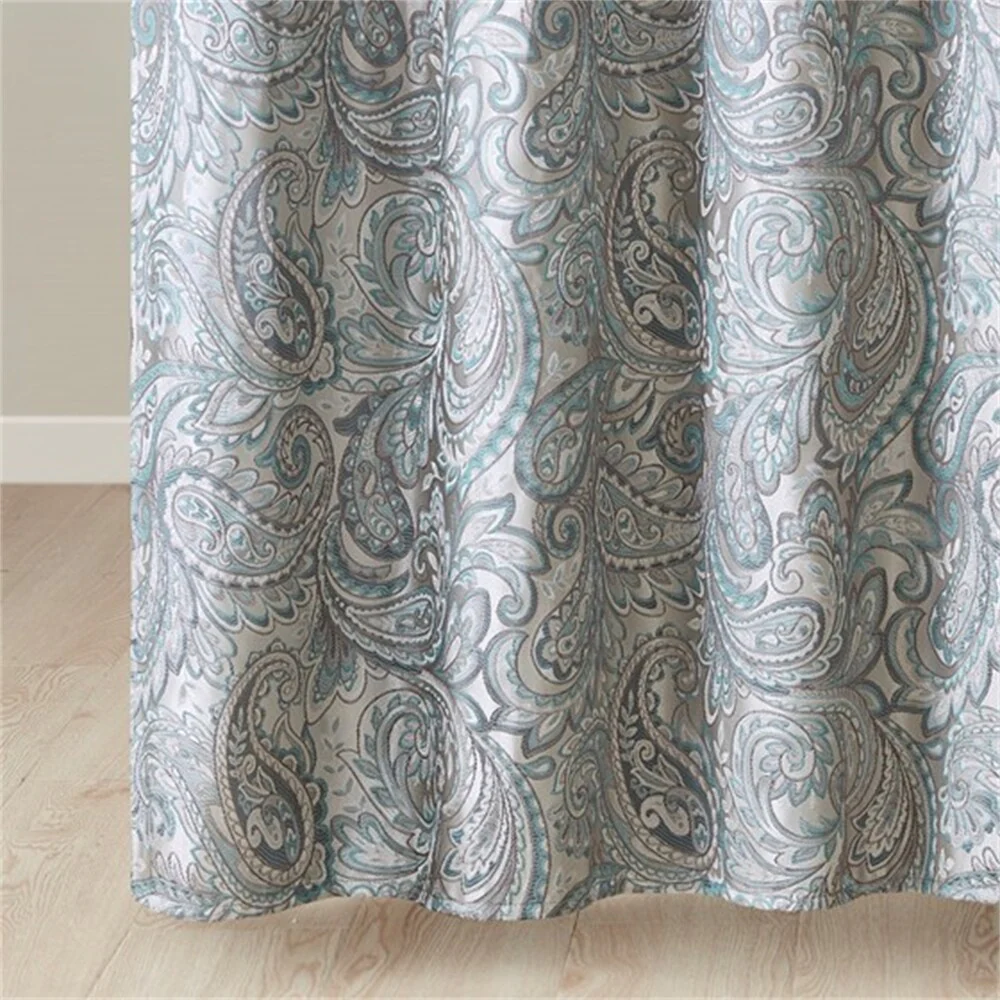 100% Polyester Paisley Jacquard Shower Curtain, 72" x 72" Shower Curtain Panel Machine Washable