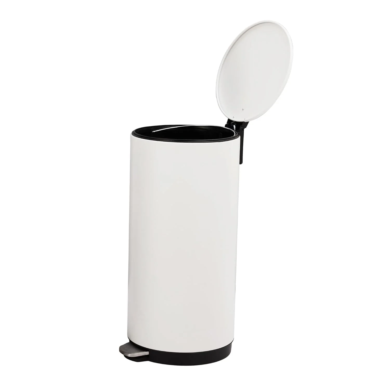 8 Gallon (30L) Step Trash Can, Round Bathroom Garbage Can with Lid and Foot Pedal