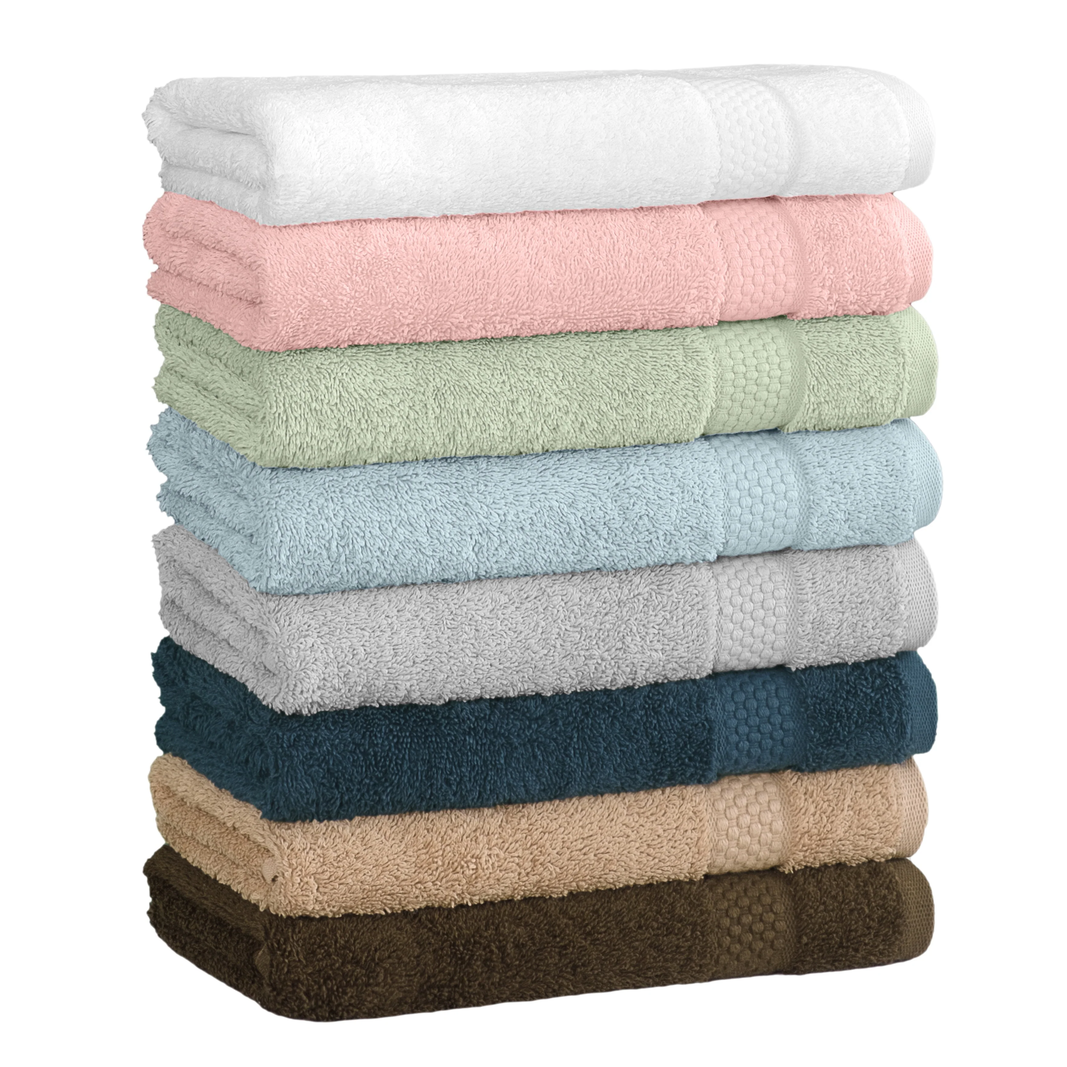 Authentic Hotel and Spa 100% Aeagean Long Staple Turkish Cotton STARLIGHT Terry Hand Towels (Set of 6)