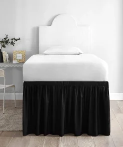 Bed Skirt Twin XL (3 Panel Set) - Black