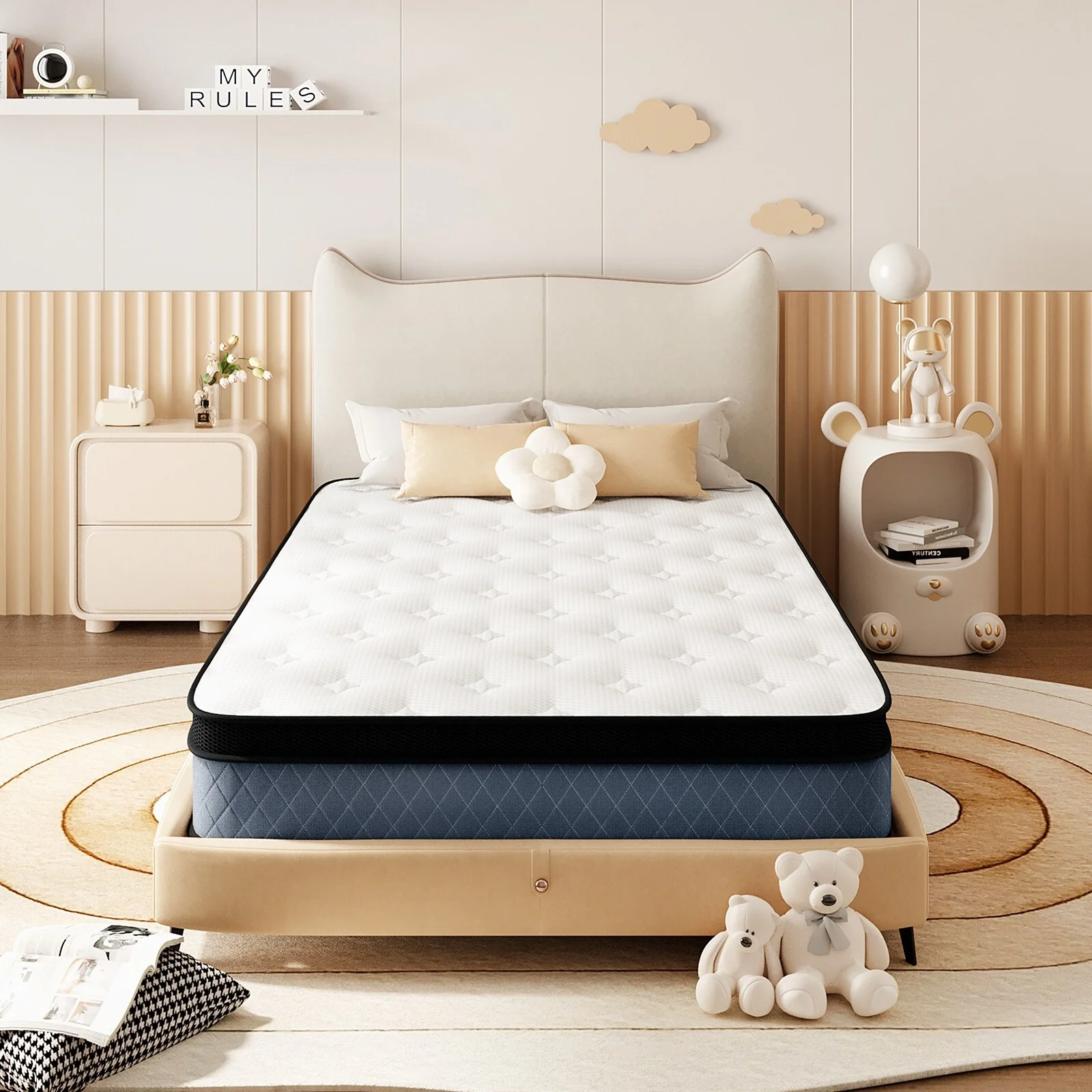 8-inch Medium Firm Gel Memory Foam Mattress with Pocket Spring Hybrid Mattress