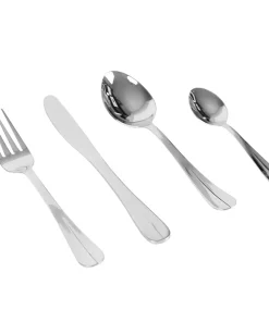 Home Basics Piper 16 Piece Stainless Steel Flatware Set, Silver
