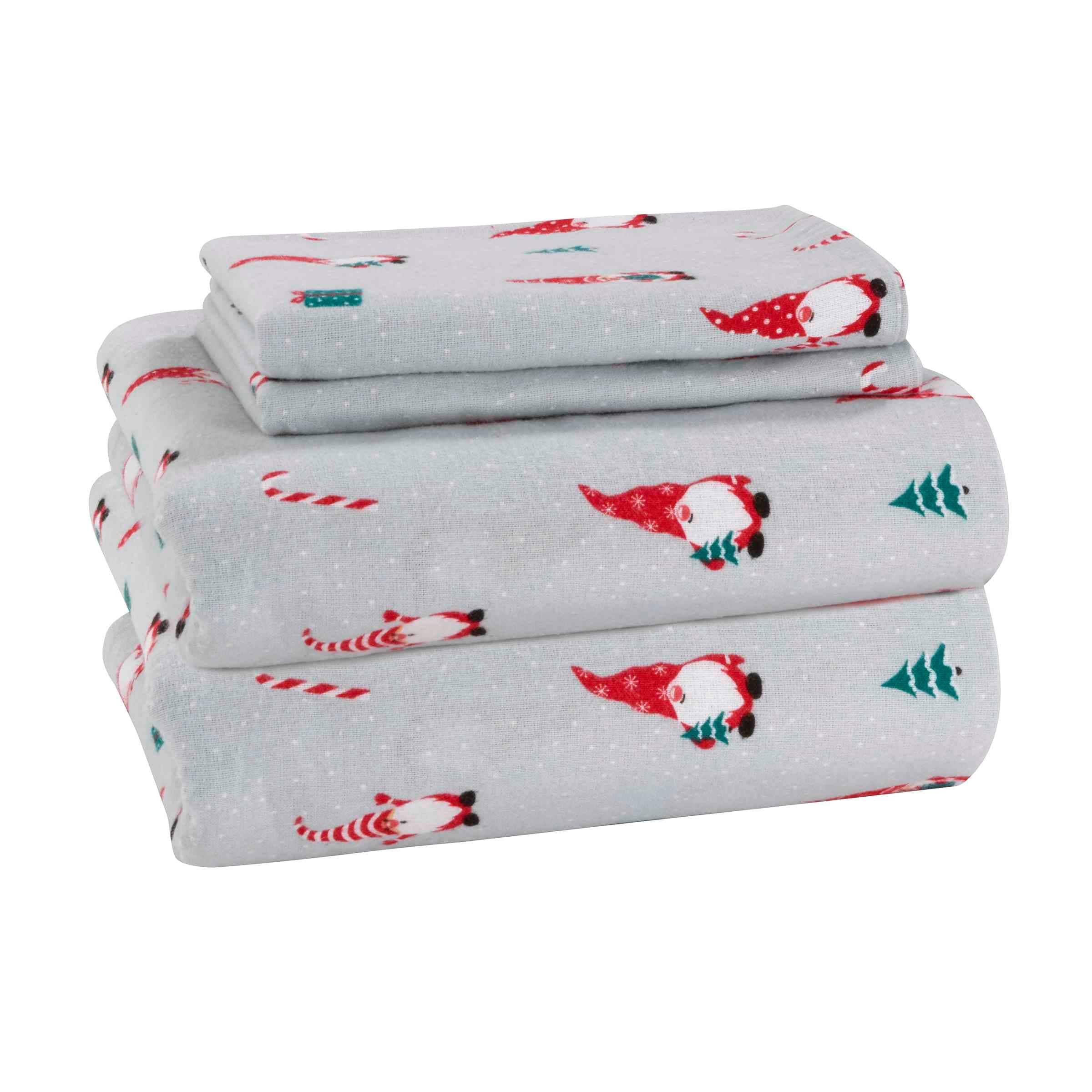 Avanti Linens Gnome Sweet Gnome Flannel Full Sheet Set
