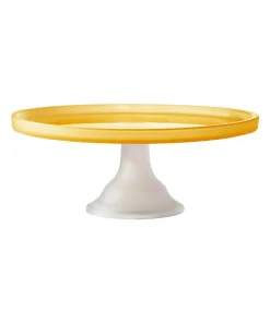 Elle Decor Glass Cake Plate Stand Frosted Glass Pedestal