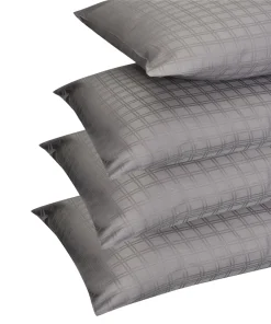 Just Linen 300 TC 100 Percent Cotton Genuine Jacquard Damask Solid Color Value Pack of 4 Queen Pillow Cases