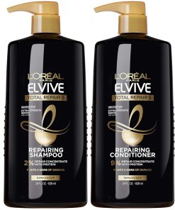 L'Oreal Paris Elvive Total Repair 5 Repairing Shampoo and Conditioner for Damaged Hair, 28 Ounce (Set of 2)