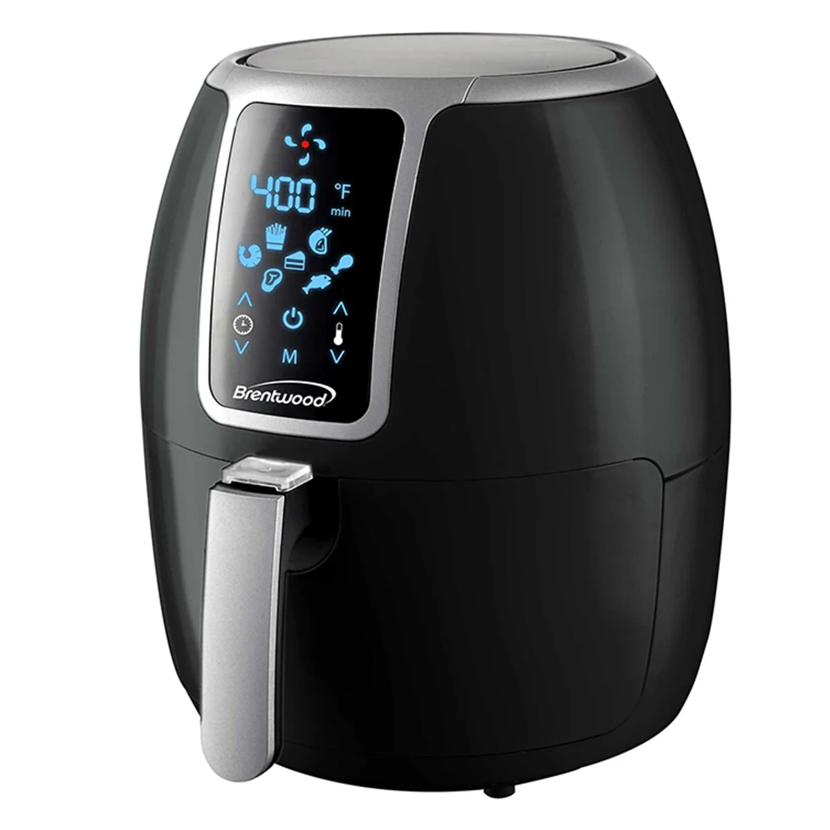 Brentwood Small 1400 Watt 4 Quart Electric Digital Air Fryer with Temperature Control in Black - 4 Quart