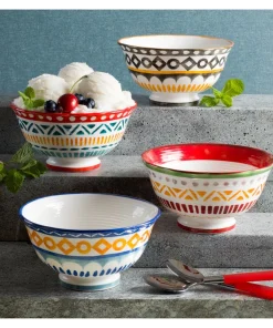 Euro Ceramica Amalfi 20 oz Assorted Soup Bowls (Set of 4)