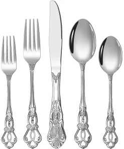 24 Pcs Silverware Set with Steak Knives for 4 Stainless Steel Flatware Cutlery Set