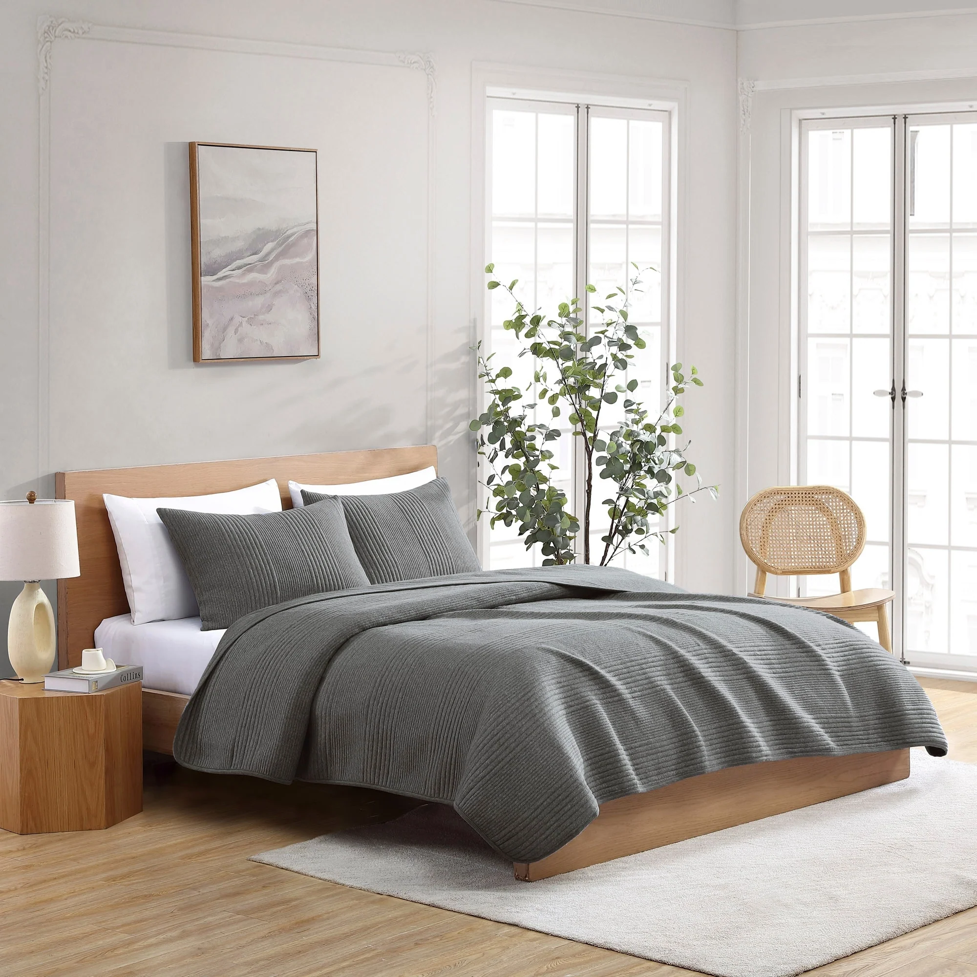 Brielle Home Atlas Jersey Channel Stitch Quilt Set