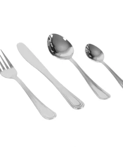 Home Basics Maya 16 Piece Stainless Steel Flatware Set, Silver
