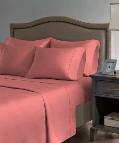 2200 Count 6 Pc Premium Bamboo Deep Pocket Queen Sheet Salmon