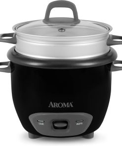 Aroma Housewares 6-Cup (Cooked) (3-Cup Uncooked) Pot Style Rice Cooker and Food Steamer (ARC-743-1NG), White