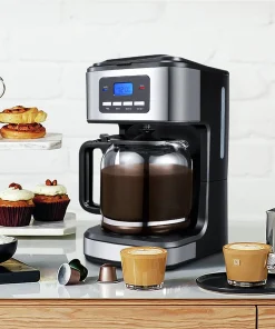 12-Cup Coffee Maker, LCD Display Drip Coffeemaker - 8' x 11'