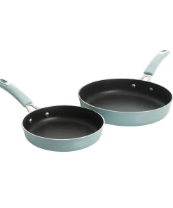 Kenmore Elite Andover 2 Piece Nonstick Al Frying Pan Set Glacier Blue