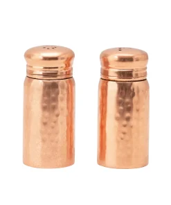 Hammered Stainless Steel Salt & Pepper Shakers, Copper Finish, Set of 2