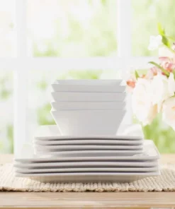 Kingsley White 12Pc Dinner Set Dinner, Salad, Bowl Rb