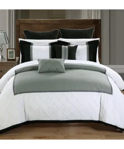 Chic Home Grenville Silver/Black 11-Piece Bed in a Bag with Sheet Set