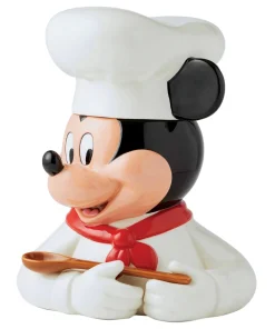 Disney Sculpted Chef Mickey Ceramic Detailed Cookie Jar - 13.7 x 9.9 x 10.6