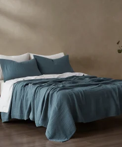 HiEnd Accents 100% Cotton Voile Muslin Gauze Soft and Lightweight 3 Piece Blanket Set