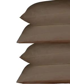 Just Linen 500 TC 100 Percent Egyptian Quality Cotton Solid Color Value Pack of 4 Queen Pillow Cases