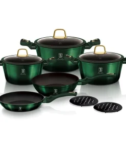 Berlinger Haus 10-Piece Kitchen Cookware Set Emerald Collection