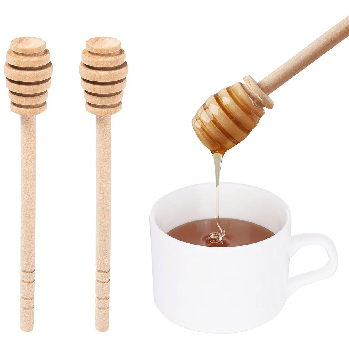 2 pack Wooden Honey Mixing Stirrer