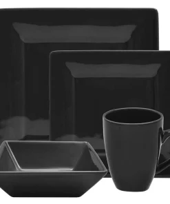 10 Strawberry Street Vivo 16-piece Black Square Dinner Set