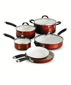 10 PC Cookware Set - CF - Porcelain Enamel, CER NS - COPPER - COR - Style