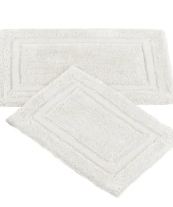 2-Piece Racetrack Absorbent Plush Bath Rug Set